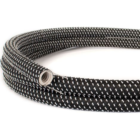 Creative-Cables Canalina passacavi modellabile Creative-Tube, 20 mm Ø, 1 m, Stelle RT41, Tessuto decorativo effetto 3D