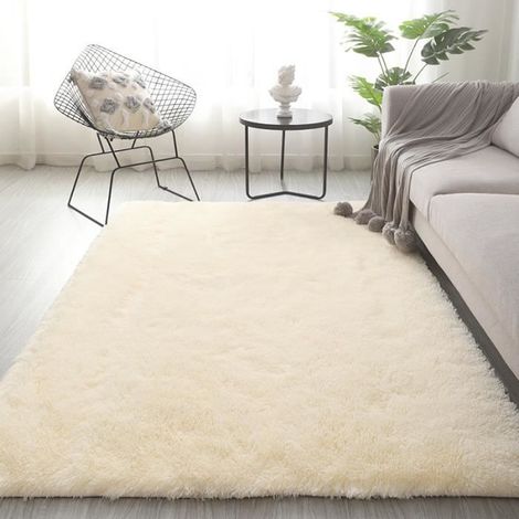 GOGOLOVING Tapis de Salon Shaggy 160 x 230cm Beige