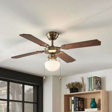 [NEUWERTIG] B-Ware Lampenwelt Deckenventilator Deckenlampe Deckenlampe Joulin Beleuchtet Eiche
