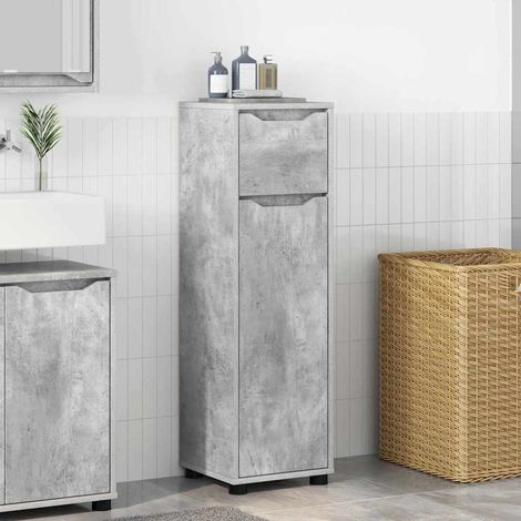 vidaXL Cabinet de salle de bain Gris béton 30,5 x 30 x 101 cm