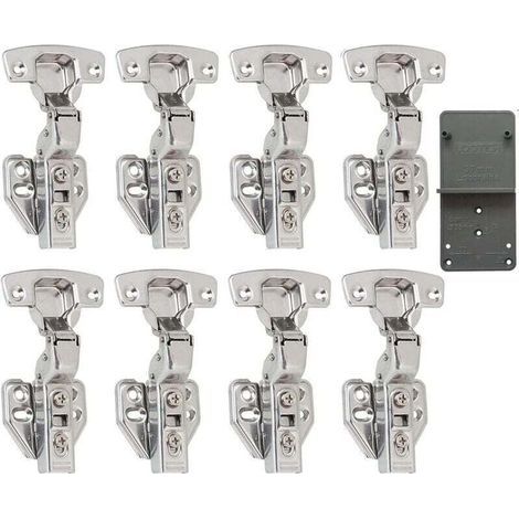 110 Degree Recessed Clip 35mm Soft Close Hinges with Hydraulic Damper, Self-Closing Soft Close Hinges for Kitchen Door Cabinets, Pack of 8 (1/4)