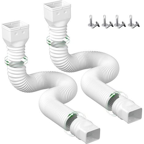 Adjustable gutter extension (set of 2) - Telescopic downpipes for rainwater drainage from the roof, easy to install and prevent damage to the foundation.--DTEKGAZ