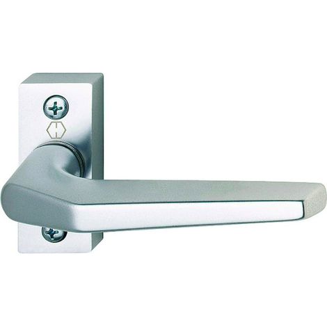 Béquille double sur rosace FRANKFURT 117GF/22 argent F1 épaisseur de porte 40 à 49 mm - HOPPE