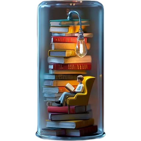 Lampe De Lecture - Sculpture Mini Livre En Résine Avec Éclairage LED - Décoration Intérieure Pour Bureau Ou Table De Chevet - 1 Pièce
