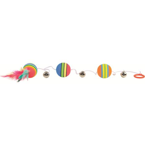 12 St. Regenbogen Gummiball 3,5 cm 80 cm TRIXIE Katzenspielzeug