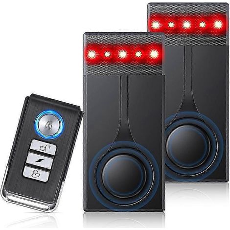 Sistema de alarma para coche de 108 dB, alarma antirrobo con sensor de vibración y luz roja, dispositivo antirrobo inalámbrico con control remoto para vehículos. (1/5)