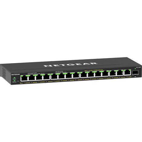 Switch NETGEAR 16x GE GS316EP-100PES PoE+ Gigabit 180W 1SFP (GS316EP-100PES) (1/3)