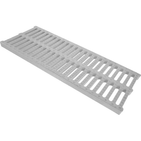 Grille d'Évacuation en Polymère Haute Densité 50 X 20 CM, Couvercle de Caniveau Blanc Antidérapant, Résistant à la Corrosion, pour Terrasse, Allée et Drainage Extérieur (1/5)