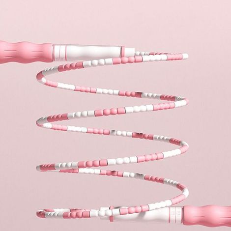 BelleRise - Corde à sauter enfant – Réglable & perles bambou – Rose – pour école & extérieur (1/4)