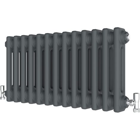 Biubiubath 300x605mm Traditional Cast Iron Style Radiator Horizontal 2 Column Anthracite (1/3)