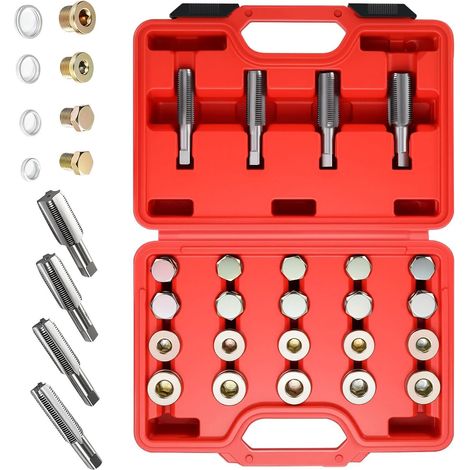 64 pièces Kit de réparation de Filetage du Carter d'huile M13 M15 M17 M20 Outil de Bouchon de vidange (1/5)