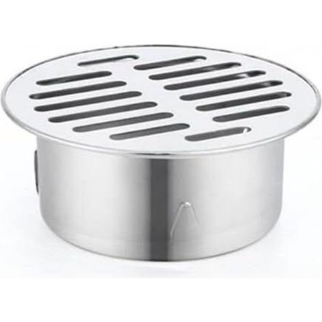 Round Stainless Steel Floor Drain, Drip Grate, Anti-Clogging Filter, Household Tools for Balcony, Courtyard, Floor Drain for Roof, Terrace, Outdoor Garden (ø83 mm) (1/5)