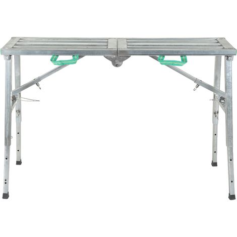 Échafaudage pliant, réglable en hauteur, en alliage d'aluminium, argent (1/2)