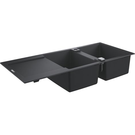GROHE Fregadero de composite con escurridor K500 Granito Negro 31647AP0 (1/3)