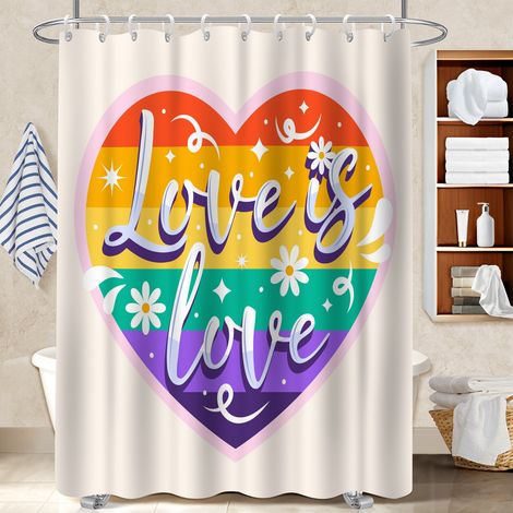 Rideau de douche en polyester 180x180 original rideau séchage rapide pour un printemps fleuri dans la salle de bain (1/5)