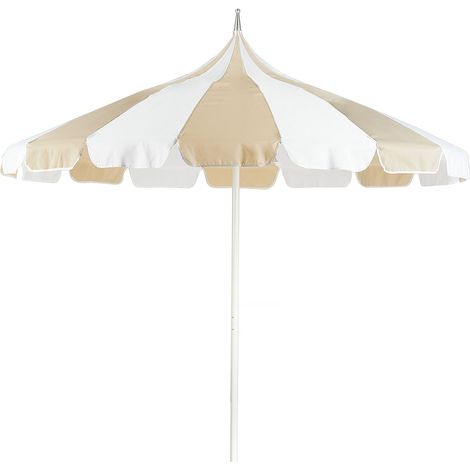Marktschirm 245 cm MINOA Weiß / Beige