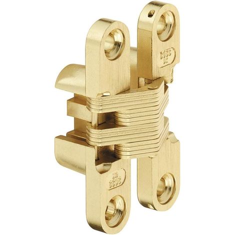 Brass Furniture Door Hinge - for Cabinet Door, Cupboard, Desk, Chest, Window - 13 to 16 mm Wooden Furniture - 180º Opening - Zinc Finish - 2 Piece (1/3)