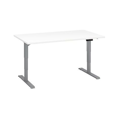 Bureau réglable en hauteur électrique blanc ARCH Ergo Premium 140 x 80 cm - aluminium - Maxiburo (1/2)