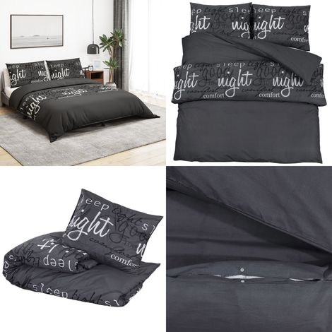Ensemble de housse de couette Noir 260x240 cm Coton - Housses De Couette - Linge De Lit - Literie - Drap Housse - Coton - Home & Living (1/5)