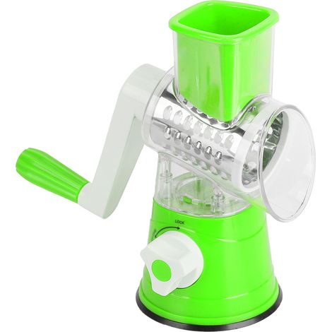 Coupe-légumes manuel à manivelle, râpe à fruits rotative, accessoire de cuisine pour la maison (Green) (1/5)