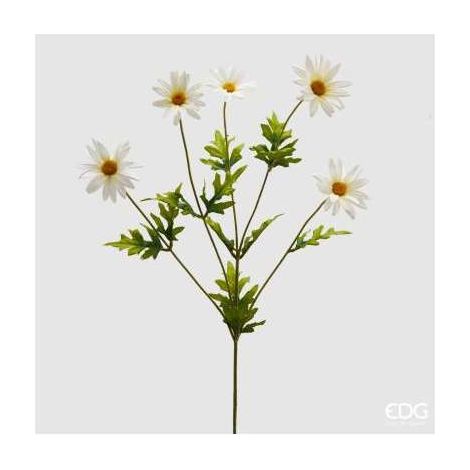 Margherita con 5 rami color Bianco h 75 cm