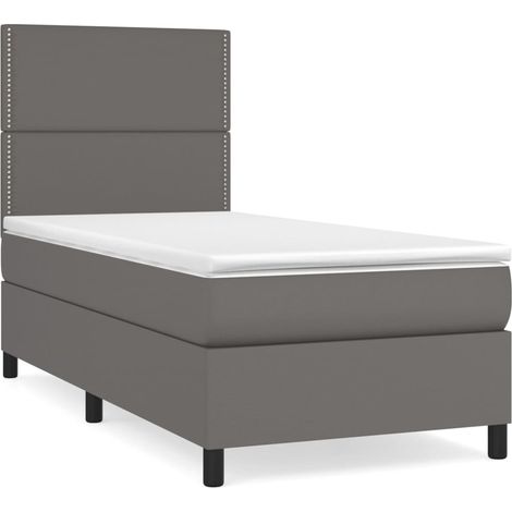 Maison Exclusive - Boxspringbett mit Matratze Grau 90x200 cm Kuns