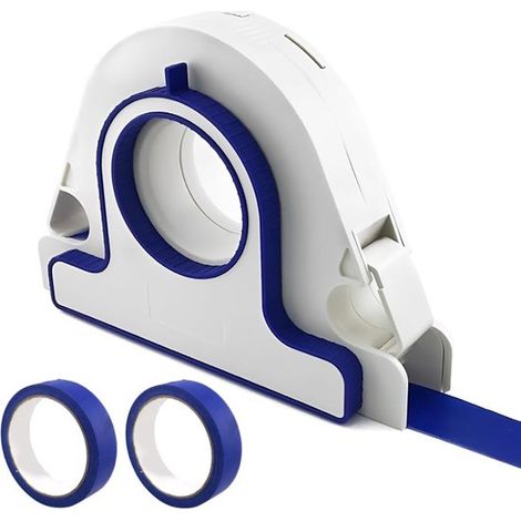 3-teiliges Klebebandhalter-Set inklusive 2 Rollen 25 mm, tragbarer Maskierungsapplikator, blau (1/5)