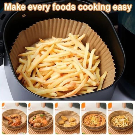 LaBlanc-Papier Cuisson pour Air Fryer-100 pièces16x4.5cm-circulaire Paper Liner Friteuse Sans Huile Accessoires pour Femeo (1/5)