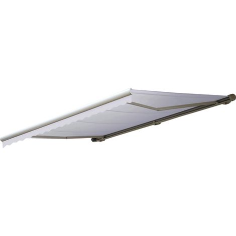 Elektrische Kassetten-Markise HHG-307, Vollkassette Volant 5x3m Acryl Creme (1/5)