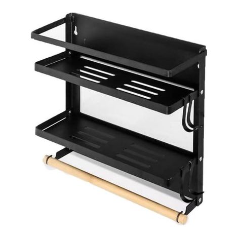 Étagère pliable pour réfrigérateur - Organisateur de cuisine - Étagère de rangement - Étagère murale - Étagère de rangement pour la cuisine - Porte-épices magnétique suspendu - Étagère de rangement mu (1/4)