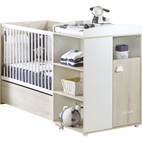 Les Tendances – Lit évolutif bébé 120x60 en bois – Transformable en lit 90x190 – Sommier réglable 3 positions – Fabrication française