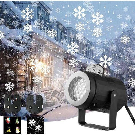 DOLASO Weihnachtslichtprojektor, rotierender Schneeflockenprojektor mit 2 Filmen für Innen- und Außendekoration (1/5)