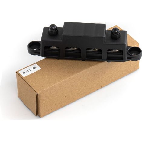 RV busbar M8 M10 high current wiring studs, red and black 4 studs, power distribution block, busbar, marine accessories - M8 studs - black - (1/4)