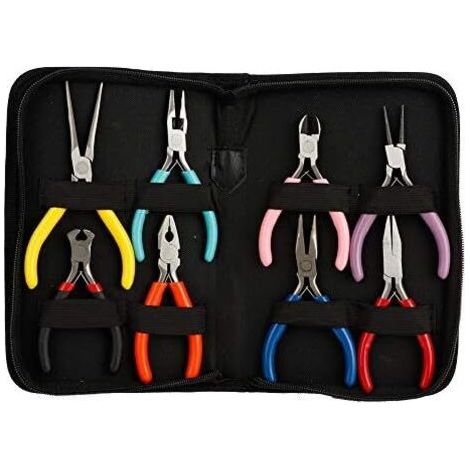 8 Pcs/ensemble Mini Pinces En Acier Longue Ronde Nez Plat Bijoux Outils Kit Fabrication de Outil Traitement Fournitures pour la Réparation Emballage Fil Artisanat - (1/5)