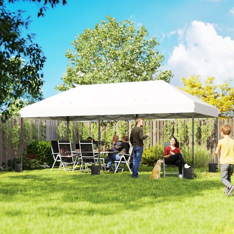 Carpa Plegable 6x3 m Pop-up Altura Ajustable 3 Niveles UPF50+ Bloqueo Central Sacos de Arena Bolsa con Ruedas Plateado (1/5)