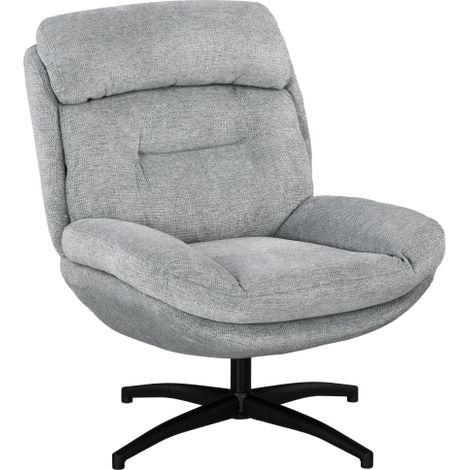 Chaise tournante, chaise de salon avec finition en chenille imperméable, chaise confortable rembourrée avec accoudoir intégré, pour salon (1/5)