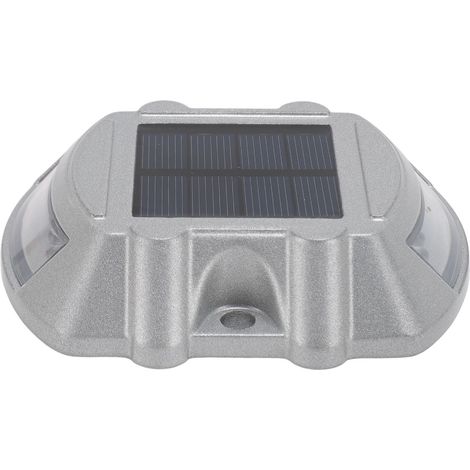 Borne lumineuse solaire pour allée, en alliage d'aluminium, 6 V 1,8 W, étanche, rouge, pour allée, trottoir et jardin. (1/5)