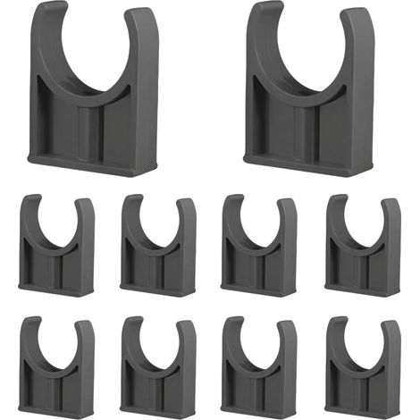 10 Stück Kunststoff-Rohrschellen für Wasserleitungen und Schläuche, Grau, 5 cm Durchmesser, PVC, robust, verschleißfest, wasserdicht, einfach zu montieren (1/5)