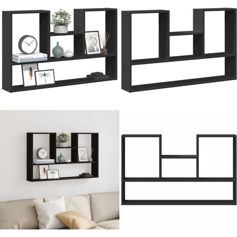 vidaXL Wandregal Schwarz 99x15x60 cm Holzwerkstoff (1/5)
