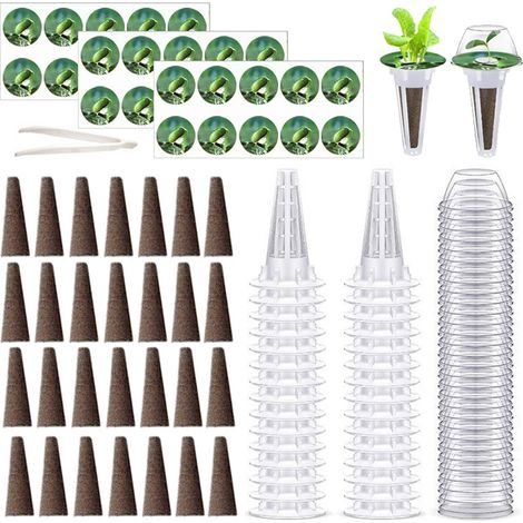 121-teiliges Hydroponik-Pflanzenset inklusive Gemüsekörben, Set für den erdlosen Anbau, Pflanzsubstrat, Wurzelstabilisator und Pflanzenmaschine. (1/5)