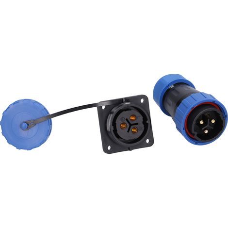 Prise d'aviation étanche IP68 4 trous carrés 250V 45A pour câble LP283