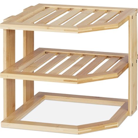 Pratica scaffalatura angolare per cucina 60 x 30 x 30 cm in bambù naturale 130011001