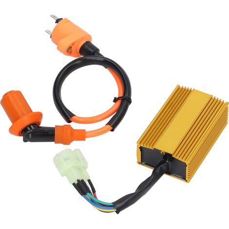 Bobine d'allumage CDI Racing 6 broches polie et résistante à l'oxygène, compatible avec les motos tout-terrain, quads et VTT de 150 cc, 200 cc et 250 cc. (1/5)