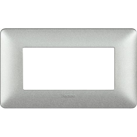 Plaque Bticino Matix 4 modules blanc chaux AM4804TBC