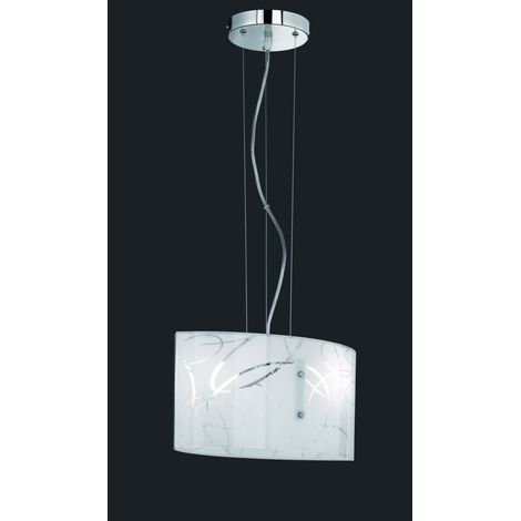Sospensione Rettangolare Spirelli 2xE27 Vetro Con Cerchi Decorativi Trio Lighting (1/5)