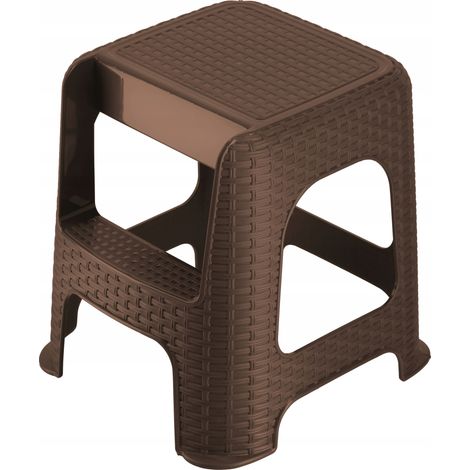KADAX Hocker aus Kunststoff-Recyclingmaterialien, Tritthocker bis 160 kg, Braun