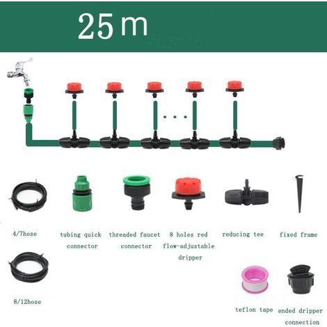 DIY Automatic Drip Irrigation Kit with Micro Sprinkler and 25m Hose, for Garden, Greenhouse, Vegetable Garden, Lawn (1/5)