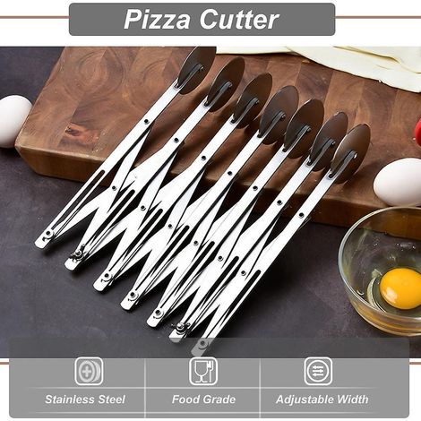 Coupe-pizza à 7 roues en acier inoxydable, diviseur de pâte réglable pour pâtisseries et pizzas (1/5)