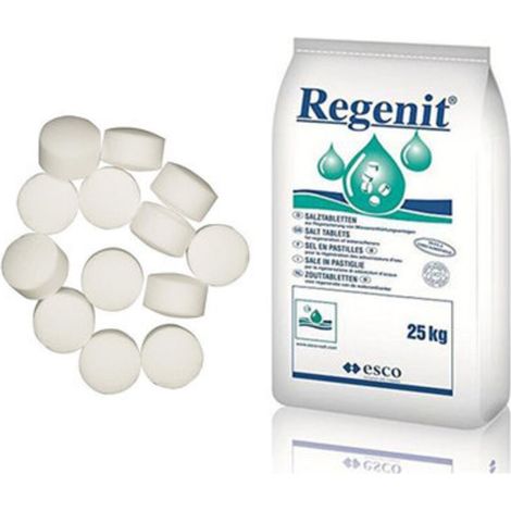 25 kg Comprimés De Sel - Sel Évaporé Haute Pureté - Pour Adoucisseur D'eau Et Piscine - Conforme EN 973 Type A Et NF