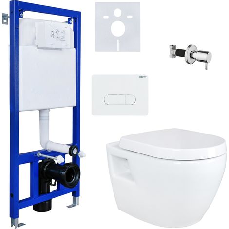 Hänge Dusch WC Taharet Bidet Toilette Vorwandelement Spülkasten + Ventil + AC90L (1/5)